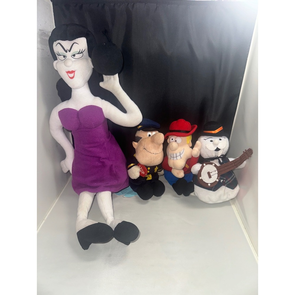 Vintage Stuffins Rocky Bullwinkle Natasha Fatale Dudley Do-Right Plush Lot 4pc